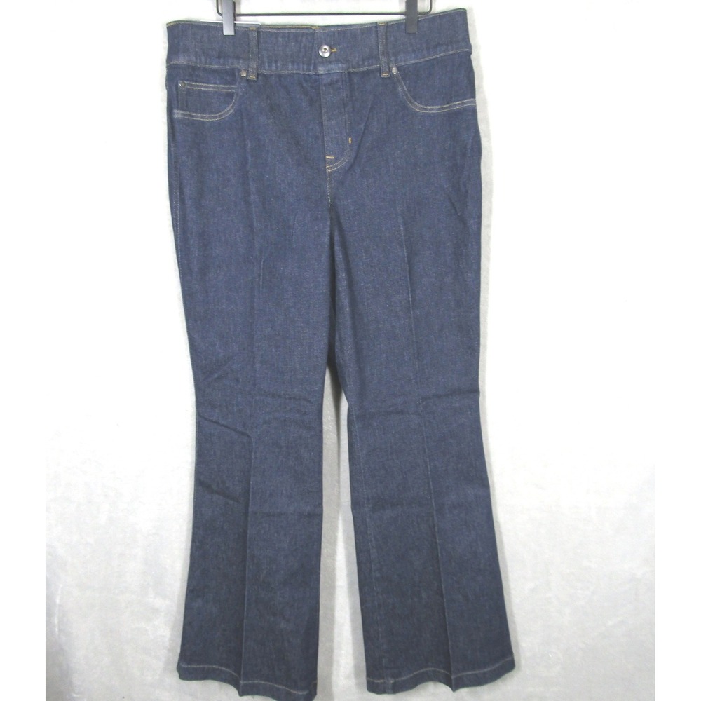 SPANX Denim Flare Raw Indigo Wash Jeans Women's Size 1X Petite New